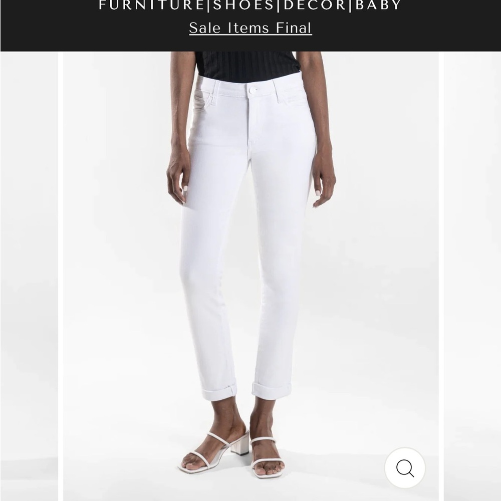 Kut from the Kloth Catherine Boyfriend Straight White Jeans 18 NWT